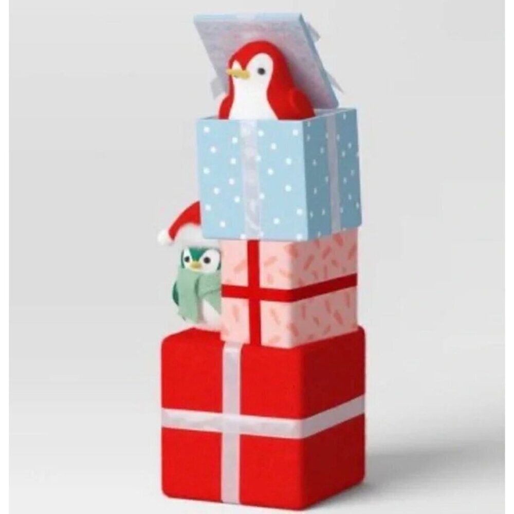 Target 2023 Featherly Friends Wondershop Christmas Stacking Gift Boxes 9" NWT